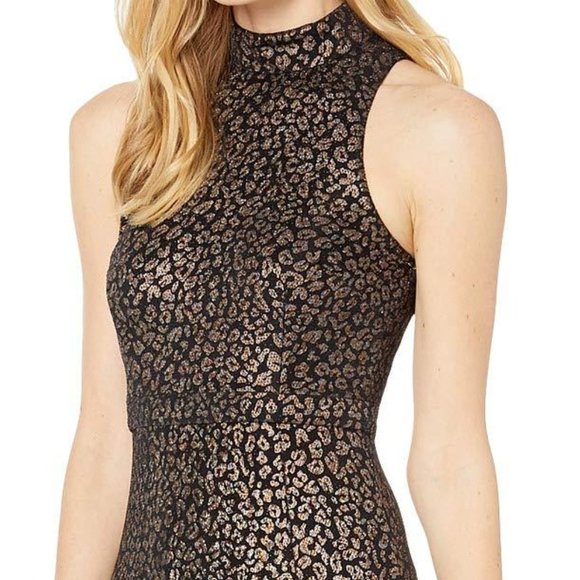 Donna Morgan Foil Printed Animal Stretch Dress - Picture 5 of 5